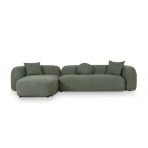 Elven 3 Seater Left Chaise Sofa Amazon Green Modern Design