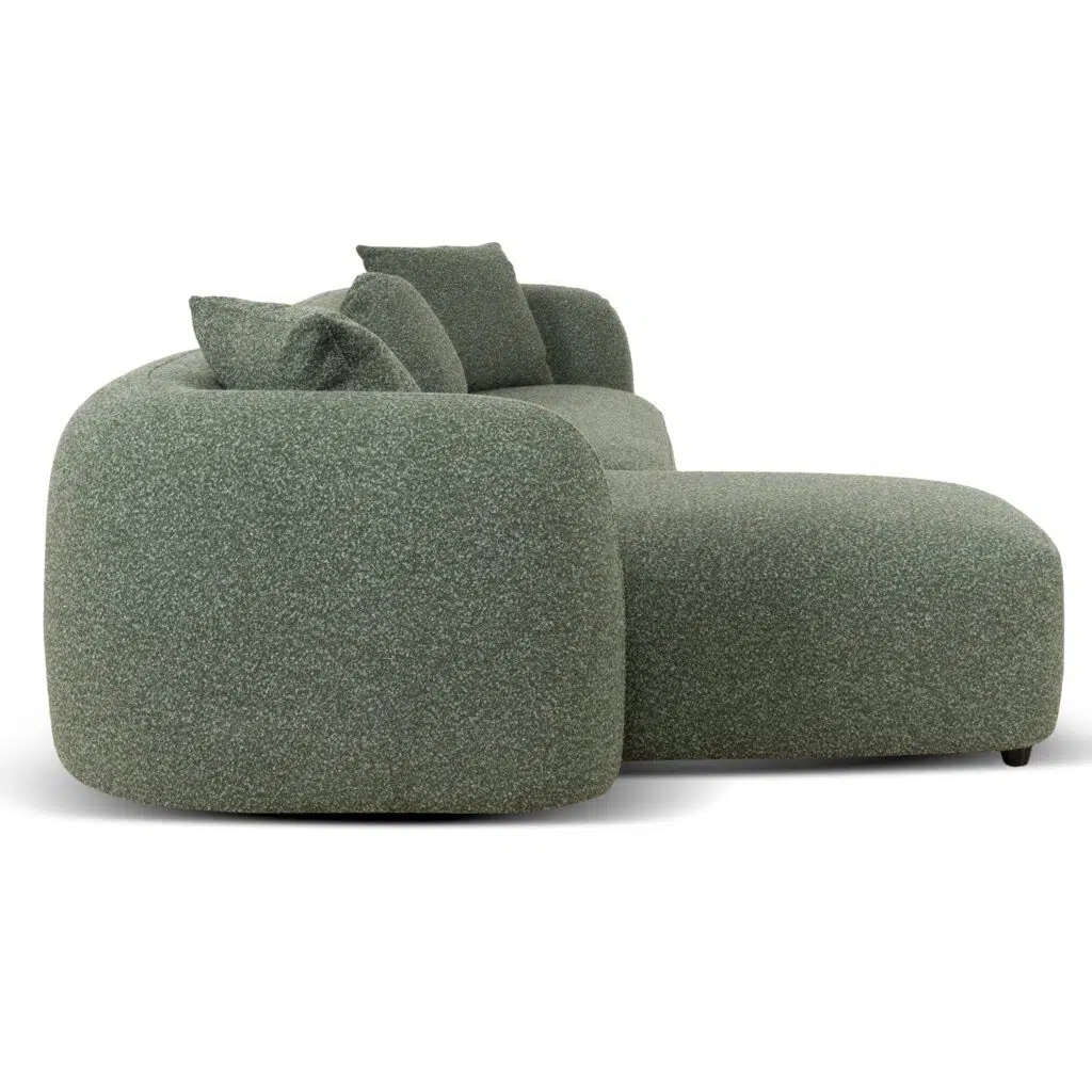 Elven 3-Seater Left Chaise Sofa Amazon Green Modern