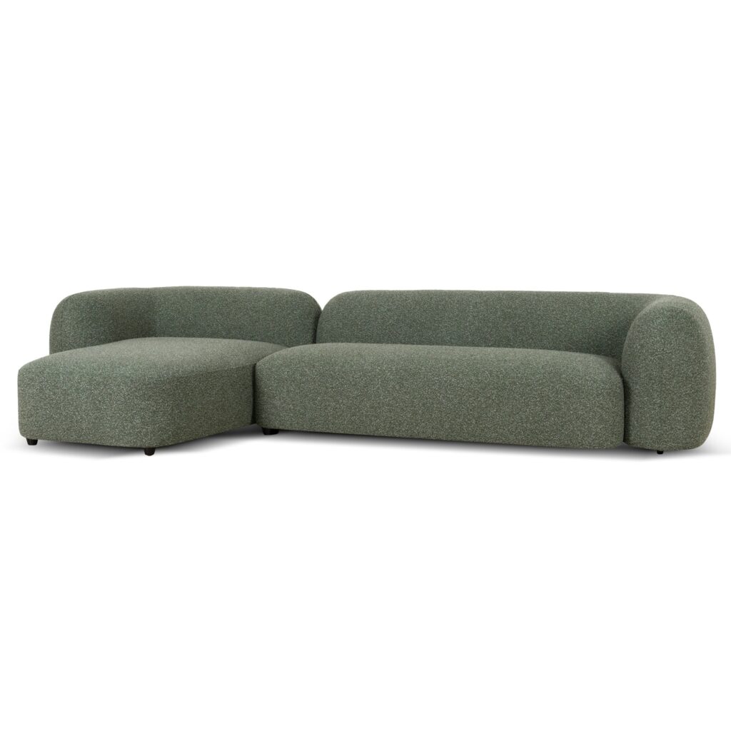 Elven 3 Seater Left Chaise Sofa – Amazon Green Modern Design
