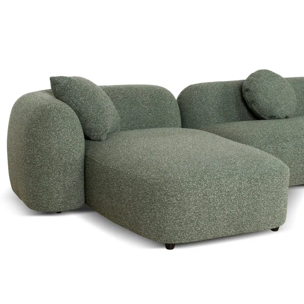 Elven 3-Seater Left Chaise Sofa Amazon Green Modern Comfort