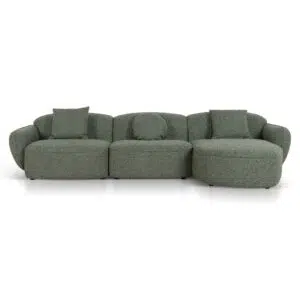 Elora 3-Seater Right Chaise Sofa in Amazon Green - Modern Design