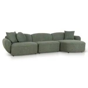 Amazon Green 3-Seater Right Chaise Sofa Modern Design