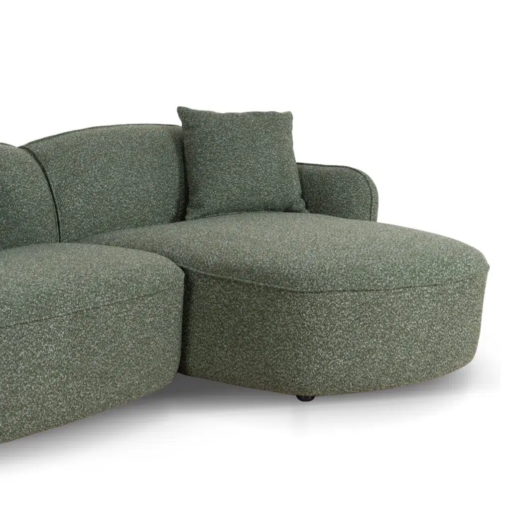 Elora 3-Seater Right Chaise Sofa – Amazon Green Modern