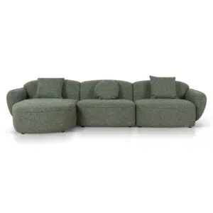 Joren 3-Seater Left Chaise Sofa in Amazon Green – Modern Design, Comfortable & Durable