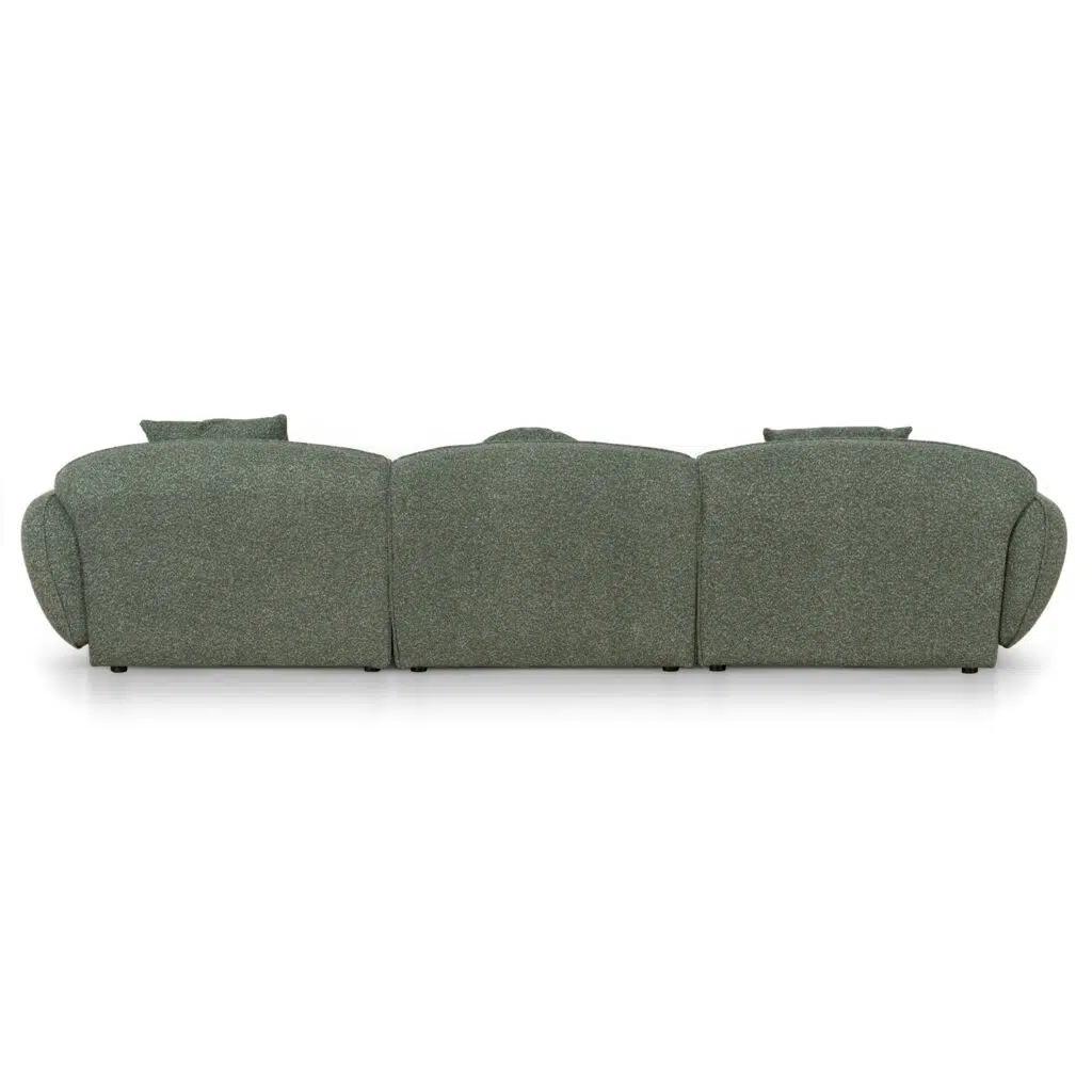 Joren 3 Seater Left Chaise Sofa Amazon Green