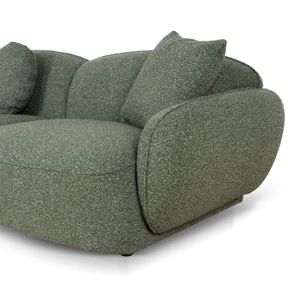 Joren 3 Seater Left Chaise Sofa in Amazon Green - Modern Comfort Design