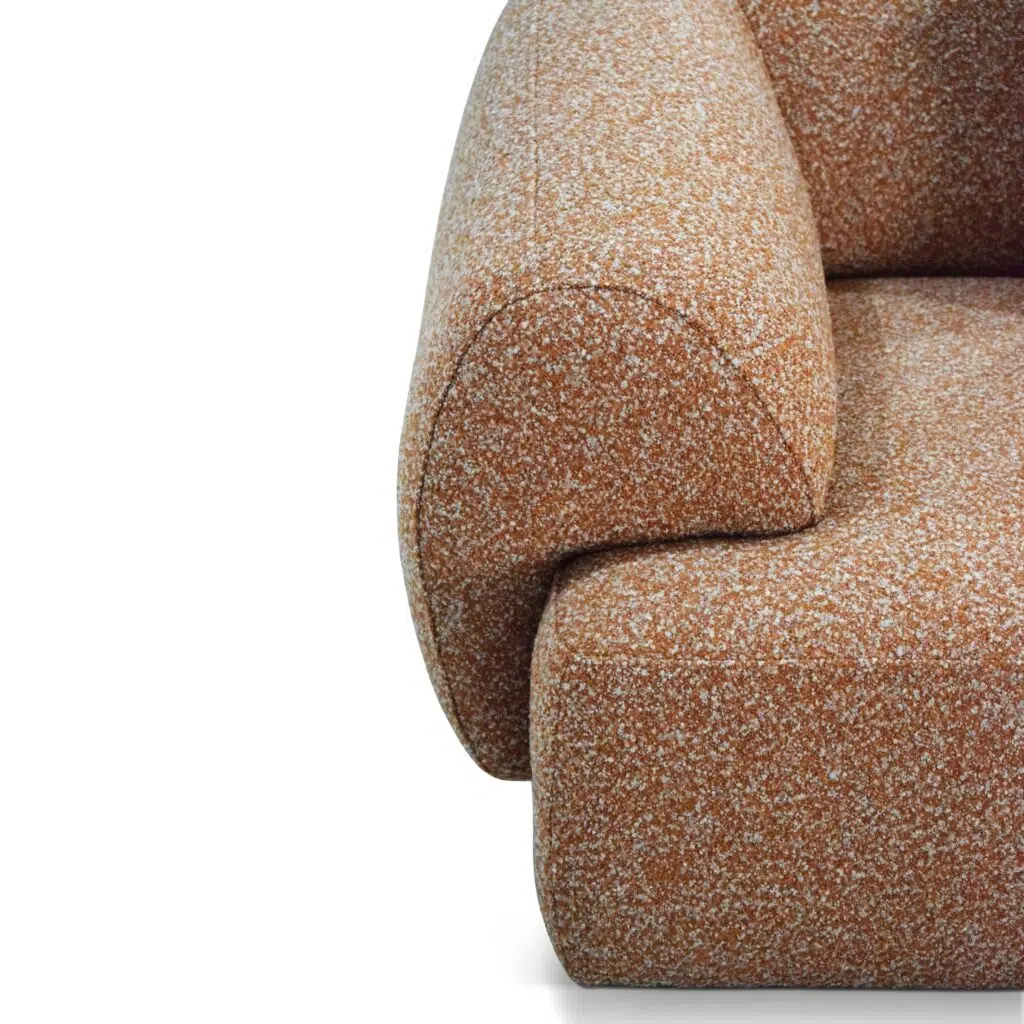 Quven 4 Seater Sofa Terracotta Brown Modern Design