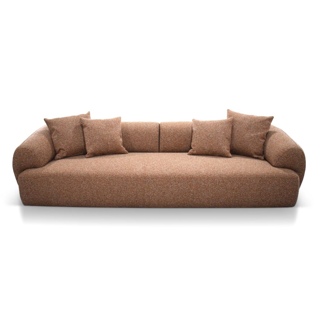 Quven 4-Seater Sofa – Terracotta Brown Elegant Modern Design with Sturdy Frame & Comfortable Seating