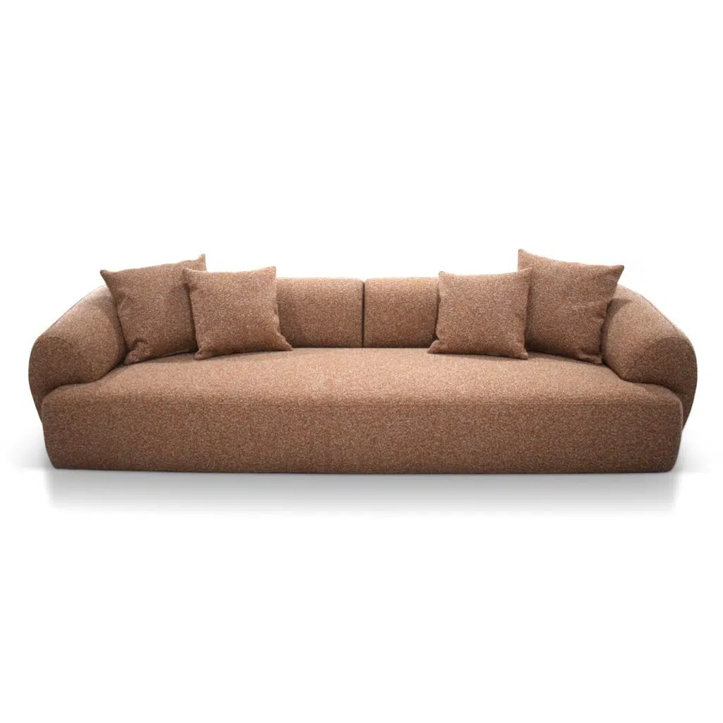 Quven 4-Seater Sofa – Terracotta Brown Elegant Modern Design with Sturdy Frame & Comfortable Seating