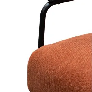 Tovo Burnt Orange Armchair Black Legs - Industrial Modern Design