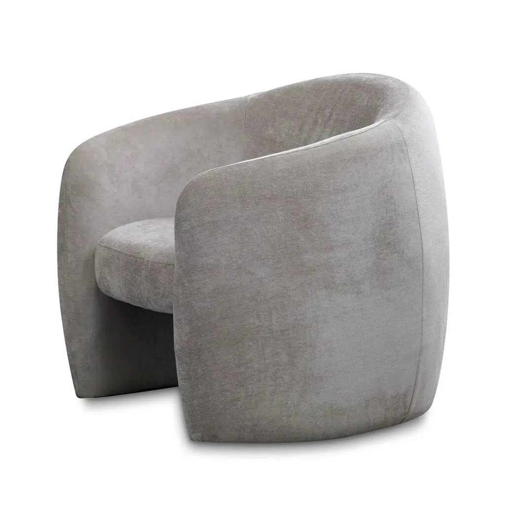 Platinum Grey Fabric Armchair – Elegant Design