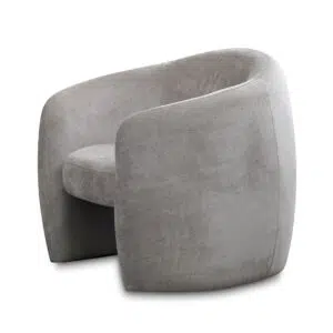 Platinum Grey Fabric Armchair – Elegant Design