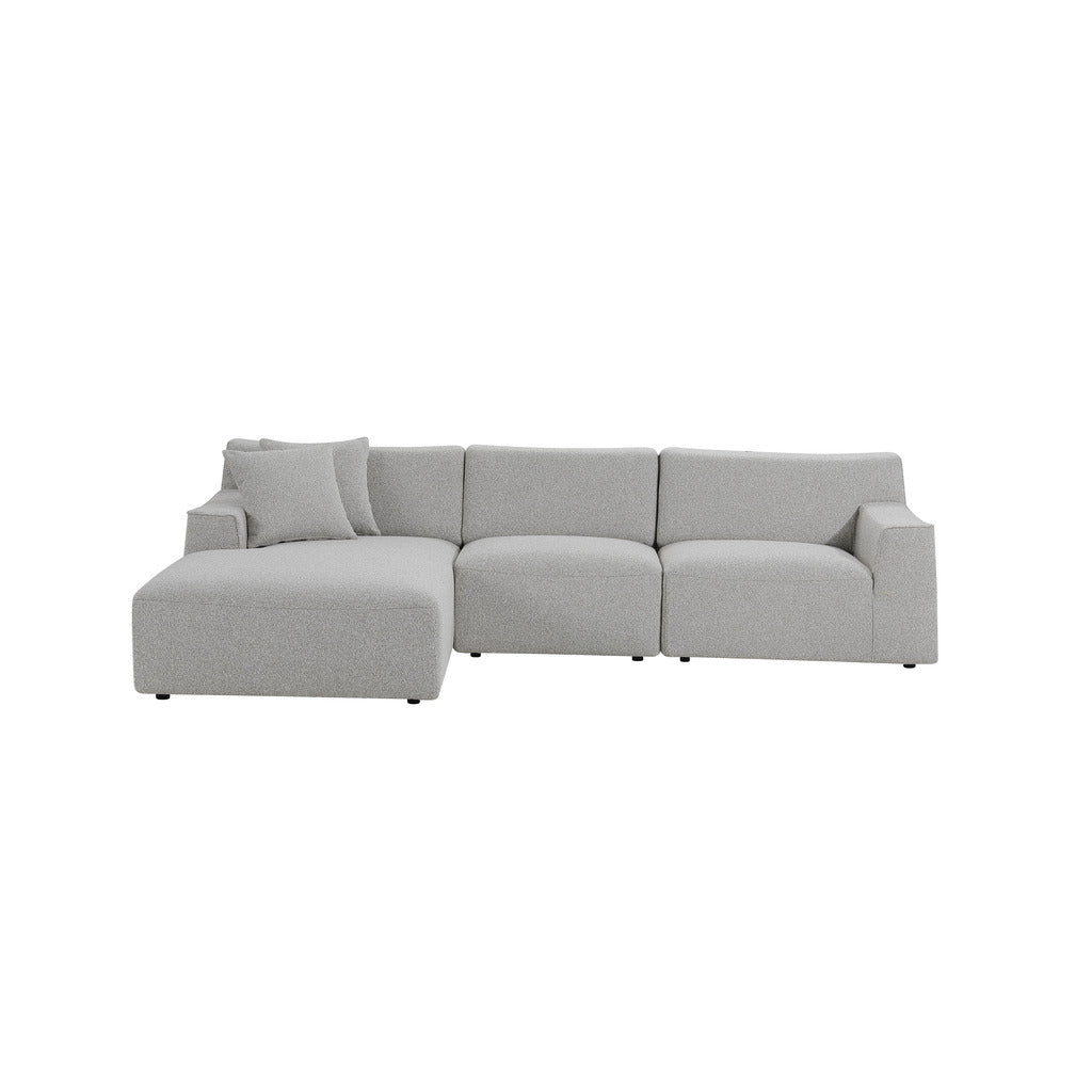 Ryven 3 Seater Left Chaise Sofa Clay Grey Comfortable Durable