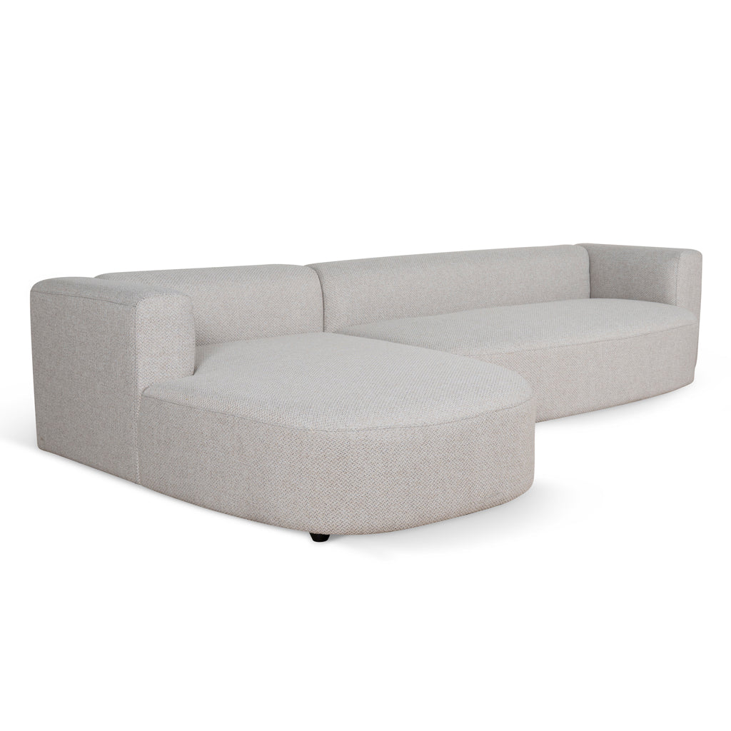 Zeno Left Chaise Sofa in Sterling Sand – Modern Minimalist Comfort Seating
