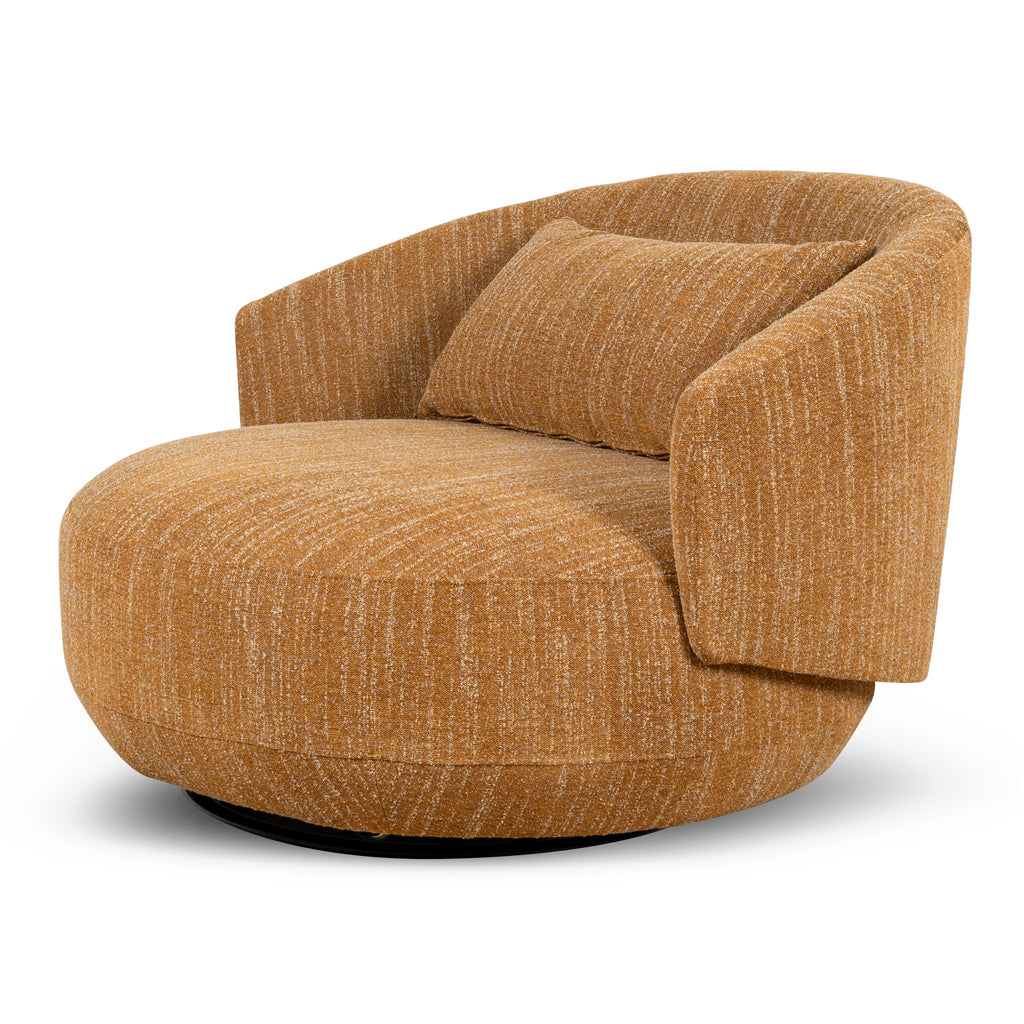 Milo Swivel Armchair in Ginger Brown