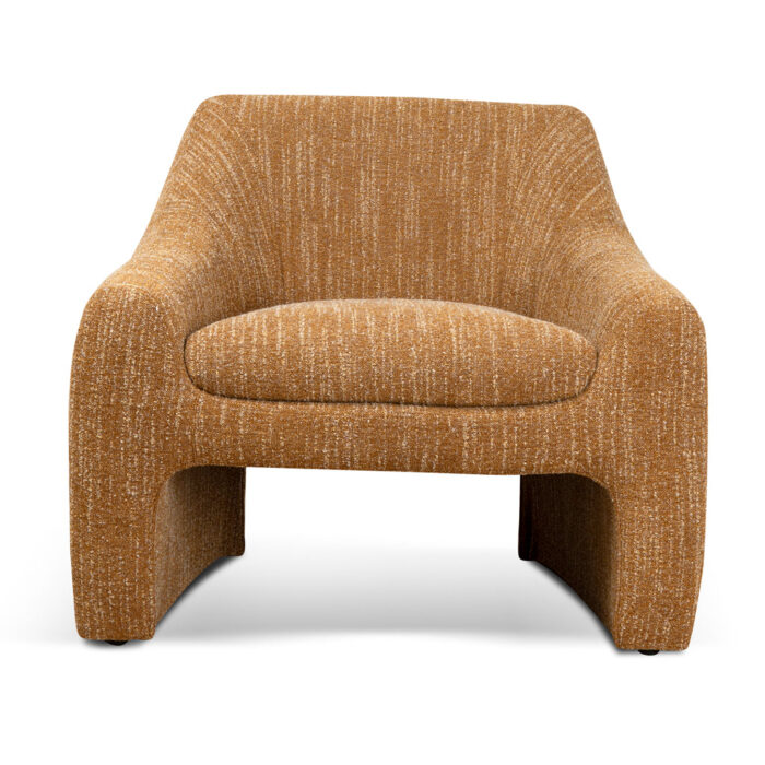 Lara Ginger Brown Fabric Armchair - Comfortable Textured Upholstery