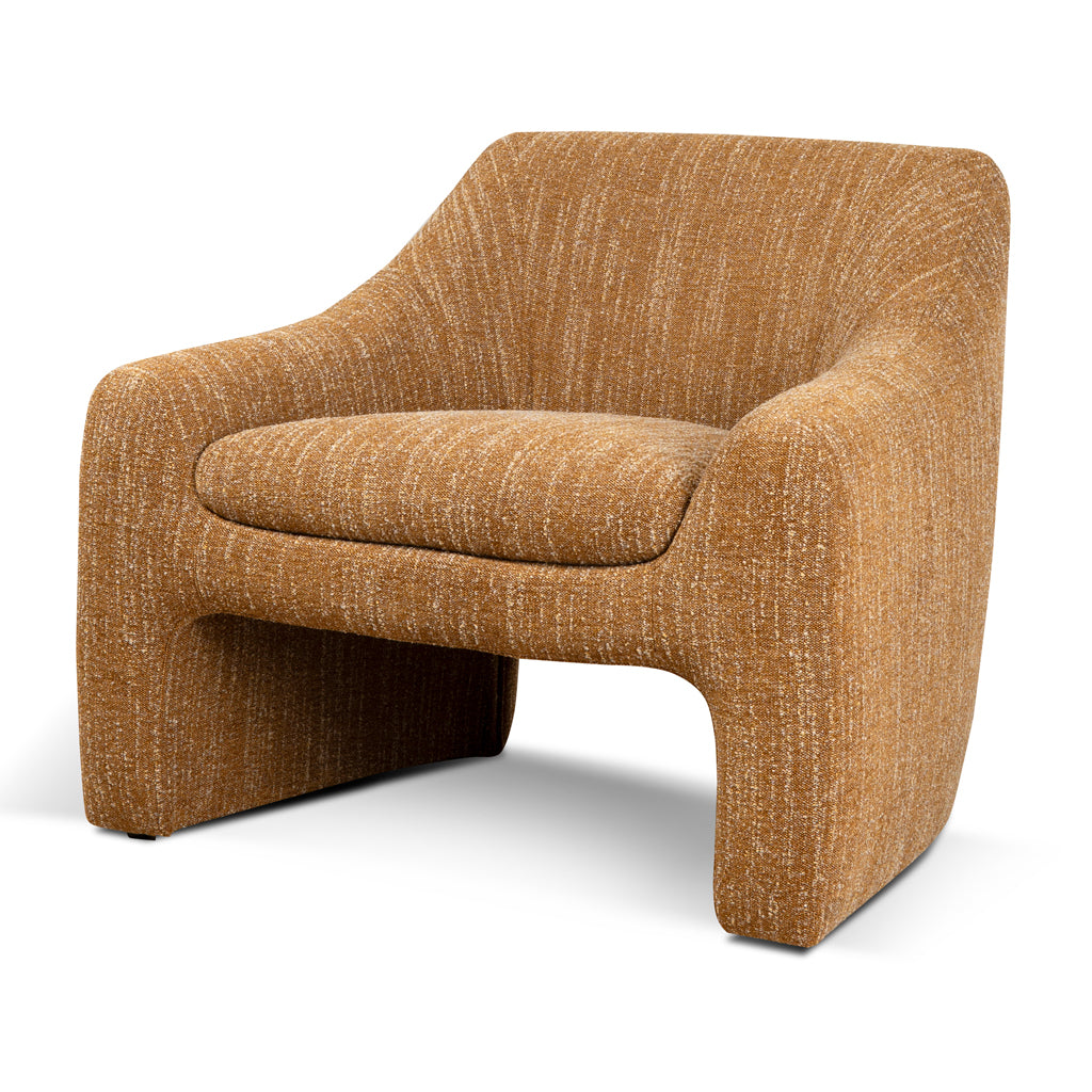 Ginger Brown Fabric Armchair - Comfortable Modern Design
