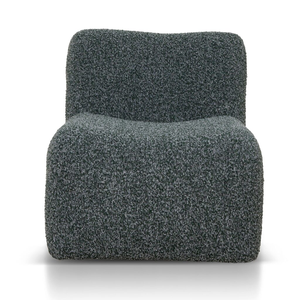 Liven Green Boucle Fabric Lounge Chair - Modern Elegance