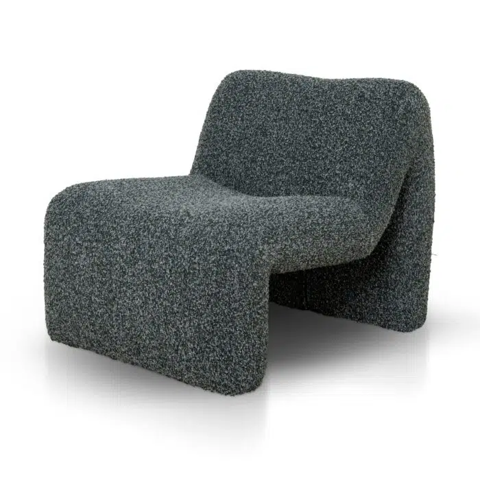Liven Fabric Lounge Chair – Green Boucle