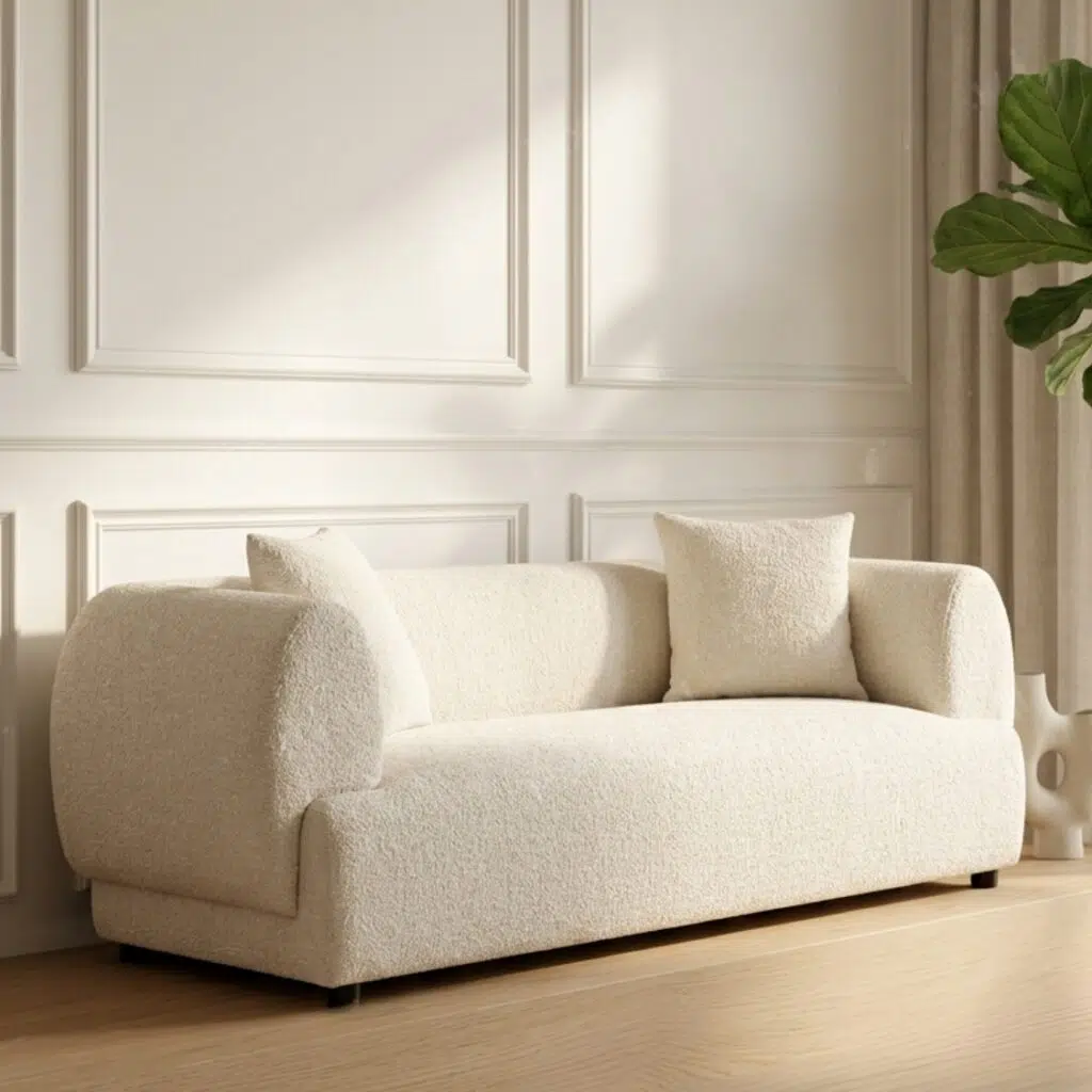 Cream Luna 3-seater sofa for modern living rooms