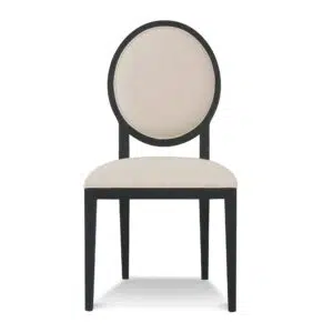 Quora Light Beige Fabric Dining Chair - Black Frame Set of 2