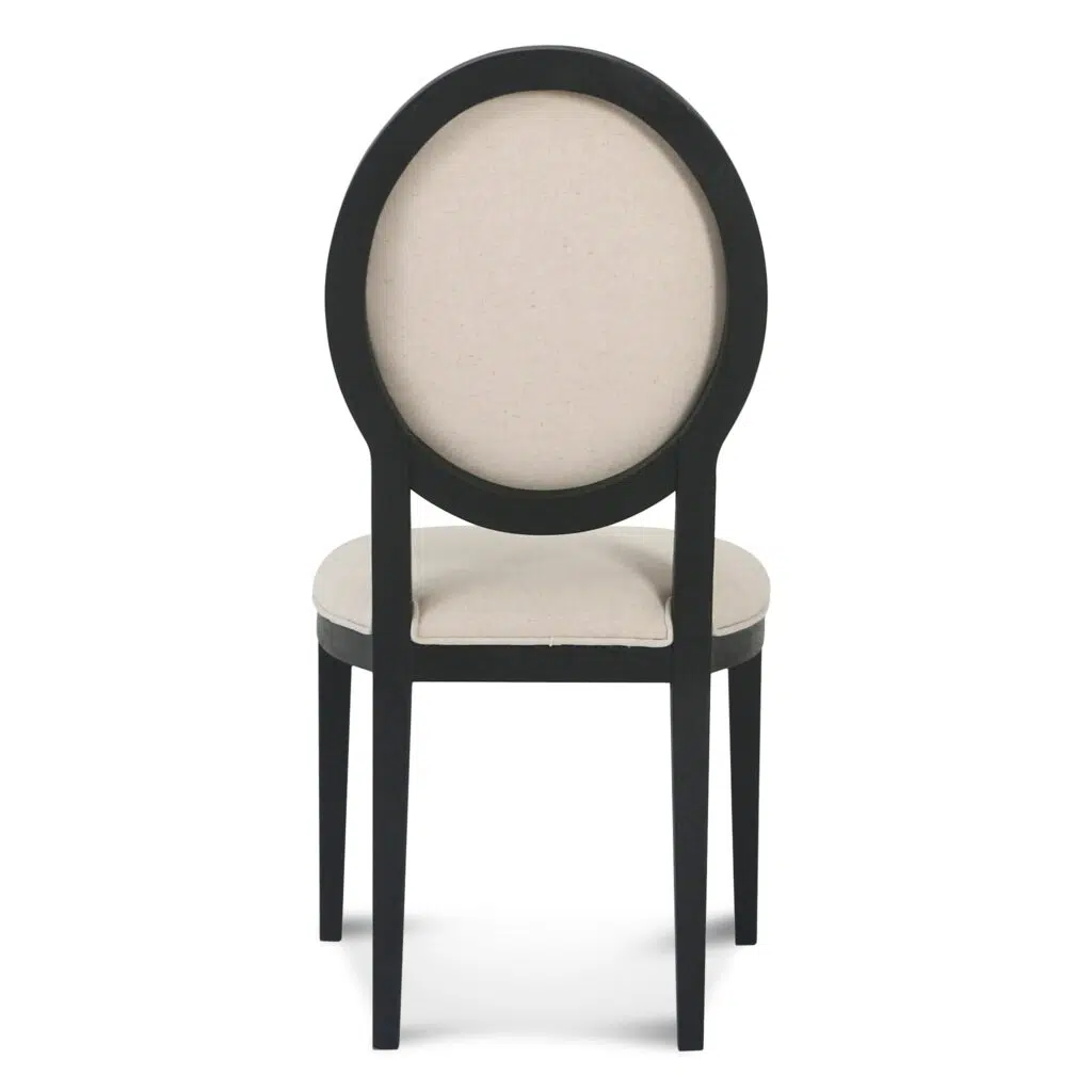 Light Beige Fabric Dining Chair with Black Frame - Quora Set of 2
