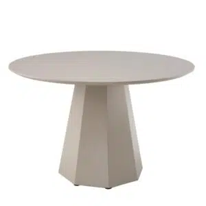 Monet Putty Dining Table with wine accent, modern design, 120cm square, matte finish