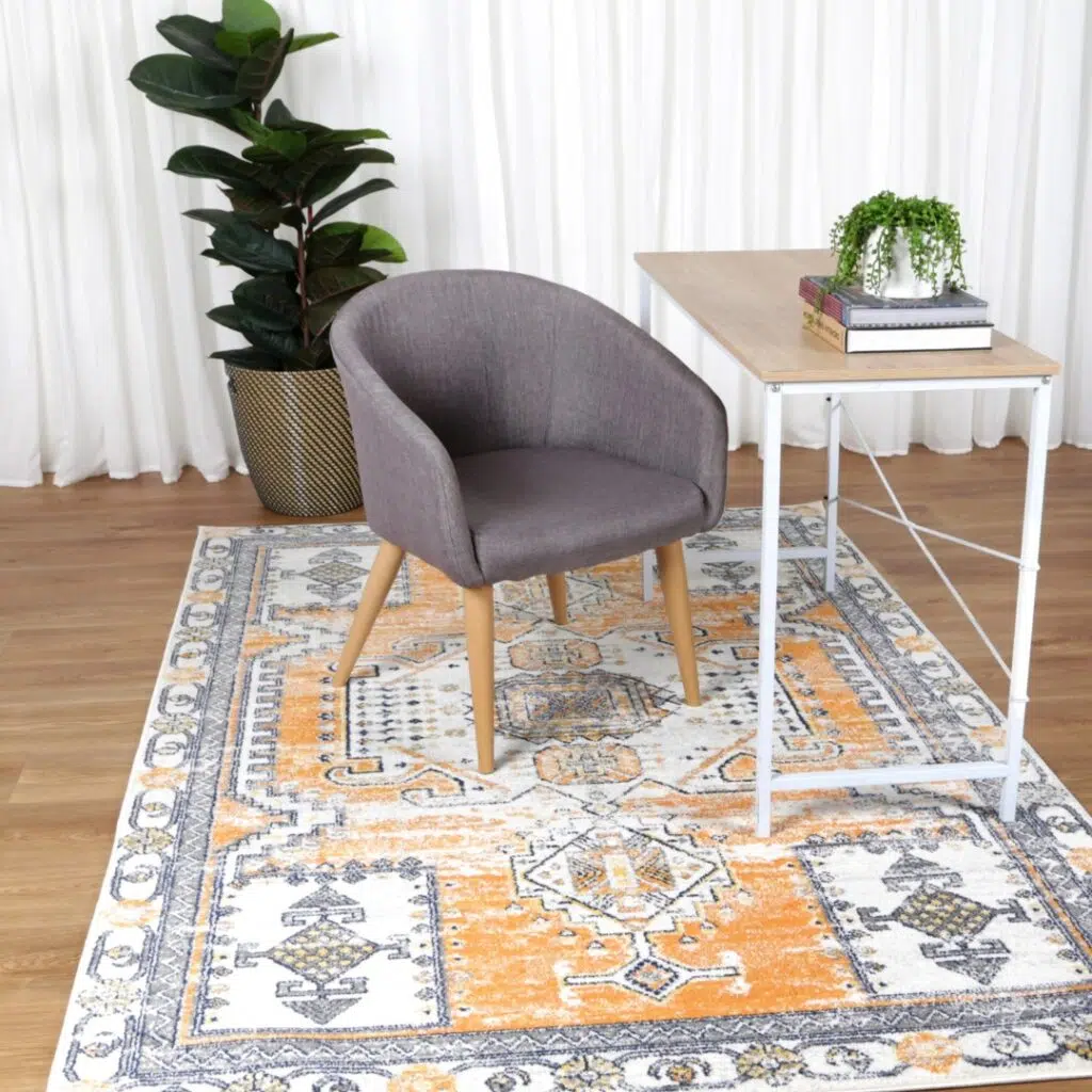 Provence Sunburst Terracotta & Cream Rug - Vibrant Anti-Static Modern Design