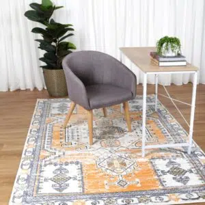 Provence Sunburst Terracotta & Cream Rug - Vibrant Anti-Static Modern Design