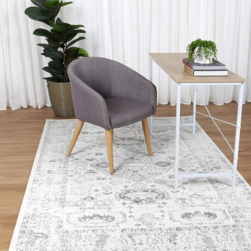 Provence Trellis Cream & Light Grey Rug - Elegant Southern France Design, Durable & Easy to Maintain