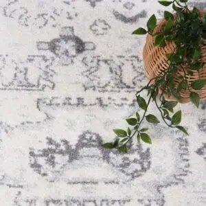 Provence-inspired Cream & Light Grey Rug with Elegant Design and Easy Maintenance