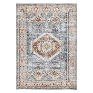 Provence Interlocking Grey & Terracotta Rug – Mediterranean Style Polypropylene
