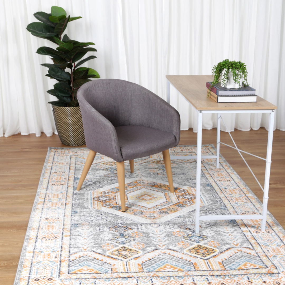 Provence Interlocking Grey & Terracotta Rug