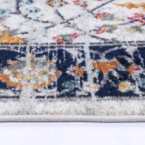 Provence Clayfield Cream & Dark Blue Rug - Inspired by Southern France