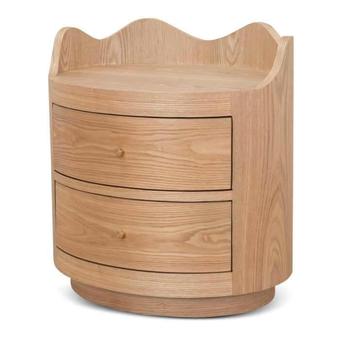 Orvin 51cm Bedside Table with Natural Ash Veneer & Durable Storage