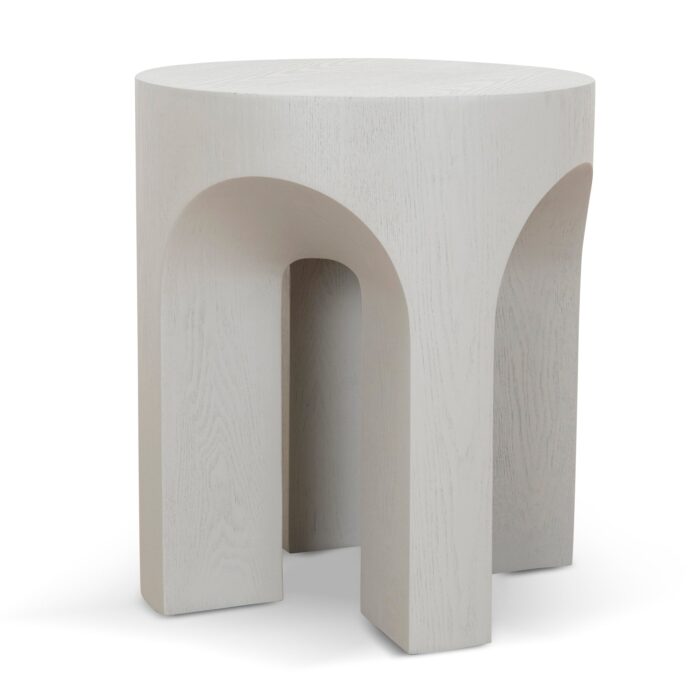 Pryla 49.5cm Round Side Table – Light Grey Modern Design