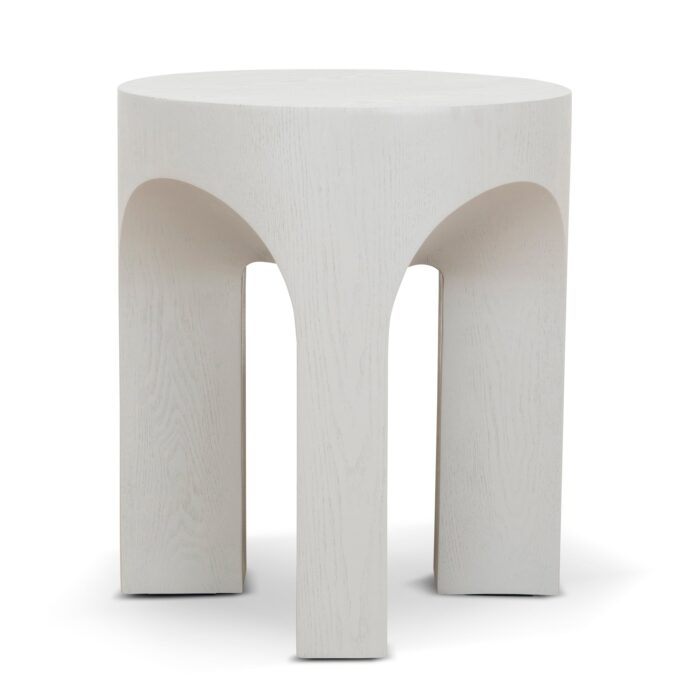 Pryla 49.5cm Round Side Table Light Grey Modern Design