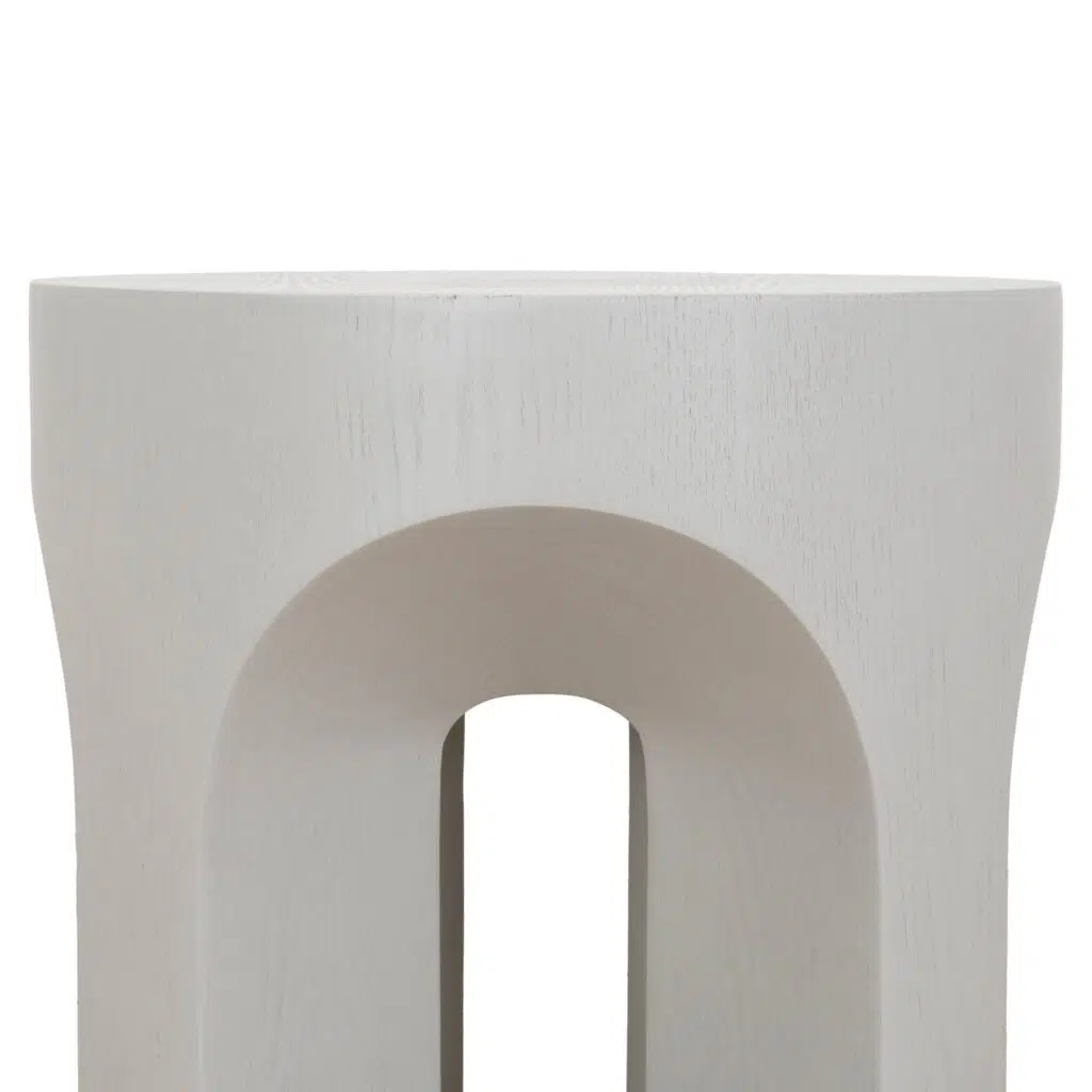 Pryla 49.5cm Light Grey Round Side Table – Modern Fiberglass Design