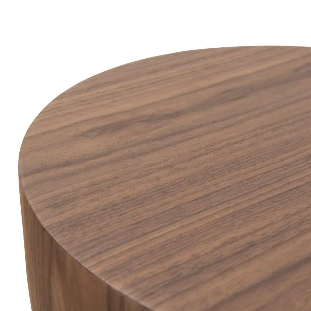 Pryla 49.5cm Round Side Table Walnut Finish Modern Design