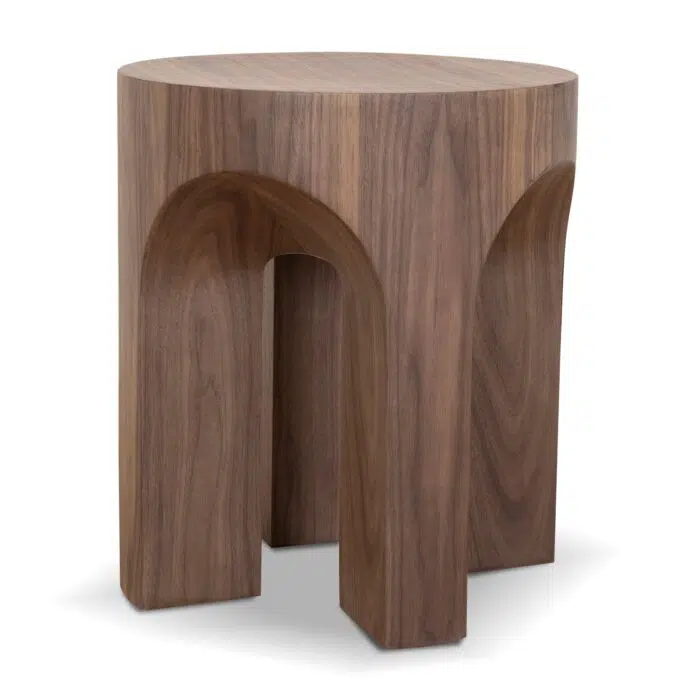 Pryla 49.5cm Round Side Table – Walnut