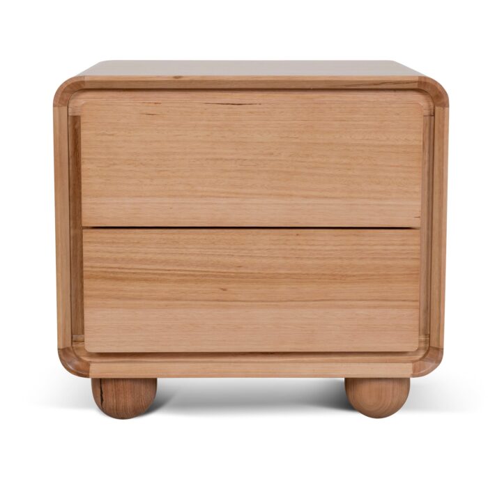 Yelo 56cm Modern Messmate Bedside Table with Storage Drawers