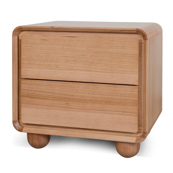Yelo 56cm Bedside Table Messmate Modern Solid Wood Storage Drawers Compact Design