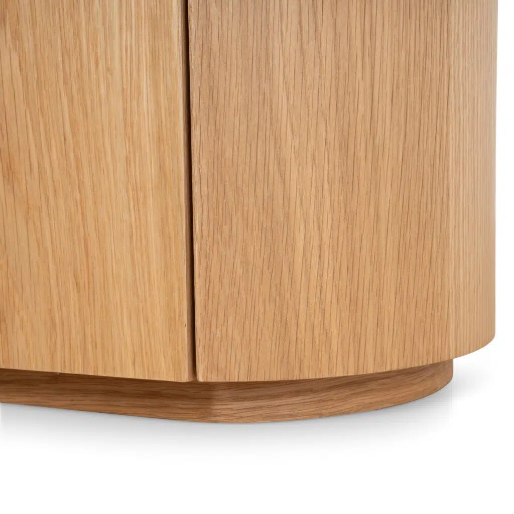 Glyn 60cm Bedside Table - Natural Oak & Marble Top Modern Design