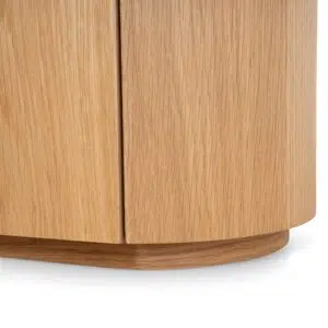 Glyn 60cm Bedside Table - Natural Oak & Marble Top Modern Design
