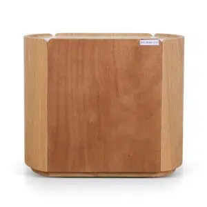 Glyn 60cm Bedside Table Natural Oak Marble Top Modern Design