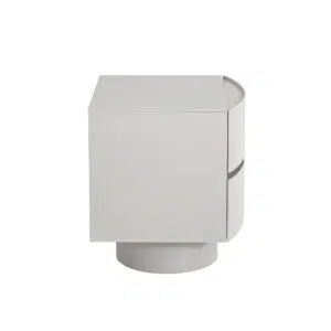 Tila Warm Grey Bedside Table Modern Minimalist Design