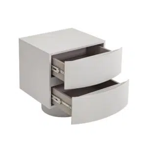 Tila Bedside Table Warm Grey Modern Minimalist Design