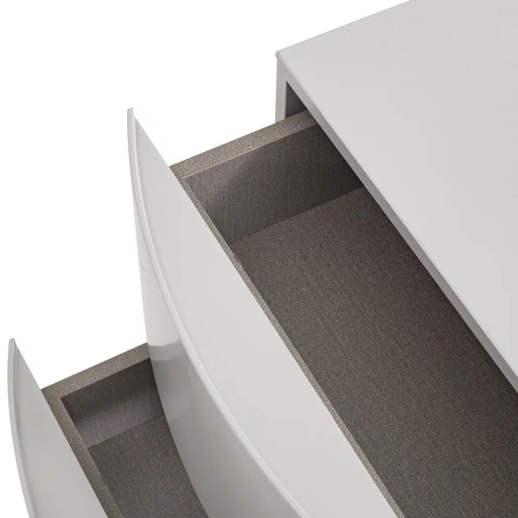 Tila Bedside Table Warm Grey Modern Minimalist Design Functional Storage for Bedroom