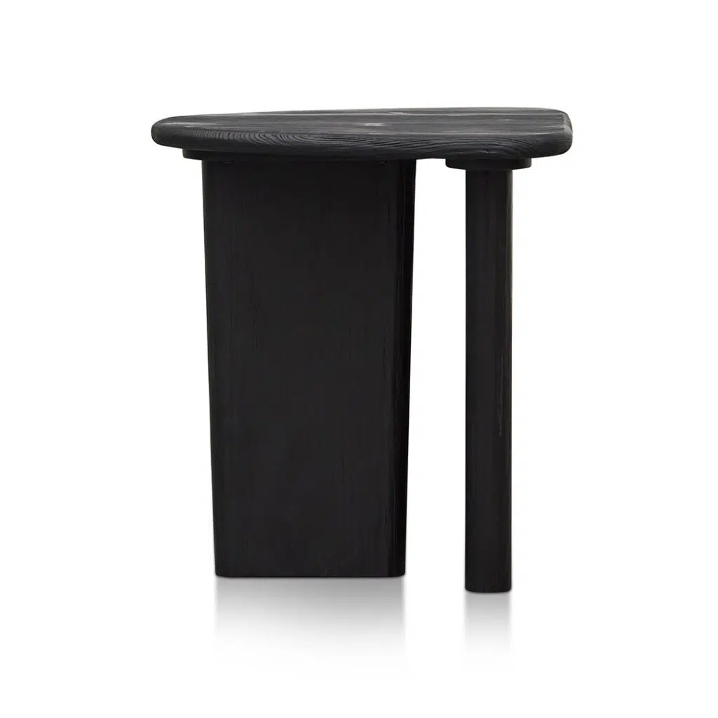 Ylena Side Table - Black, Elegant Minimalist Design, Sturdy Recycled Wood