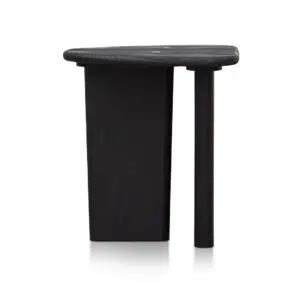 Ylena Side Table - Black, Elegant Minimalist Design, Sturdy Recycled Wood